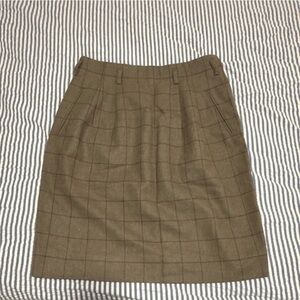Ralph Lauren Blue Label Tan Grid Pencil Skirt